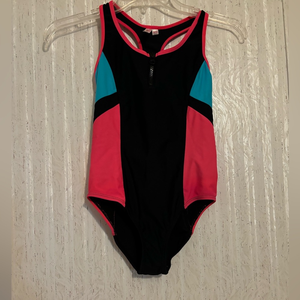 💕 (4 for $15) Big Chill Pink and Blue One Piece Swimwear Sporty Design